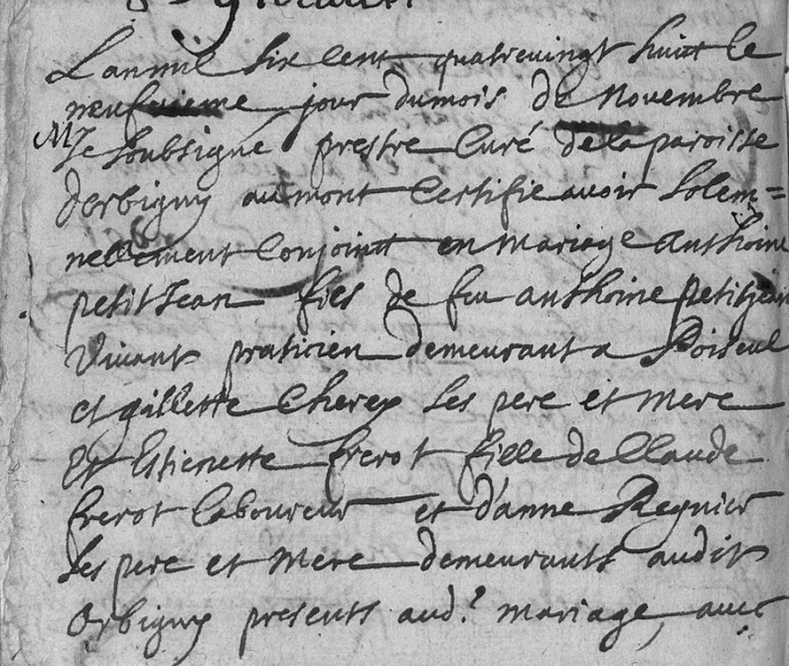 Mariage Petitjean Antoine - Frerot Etiennette 09_11_1688 -1.jpg